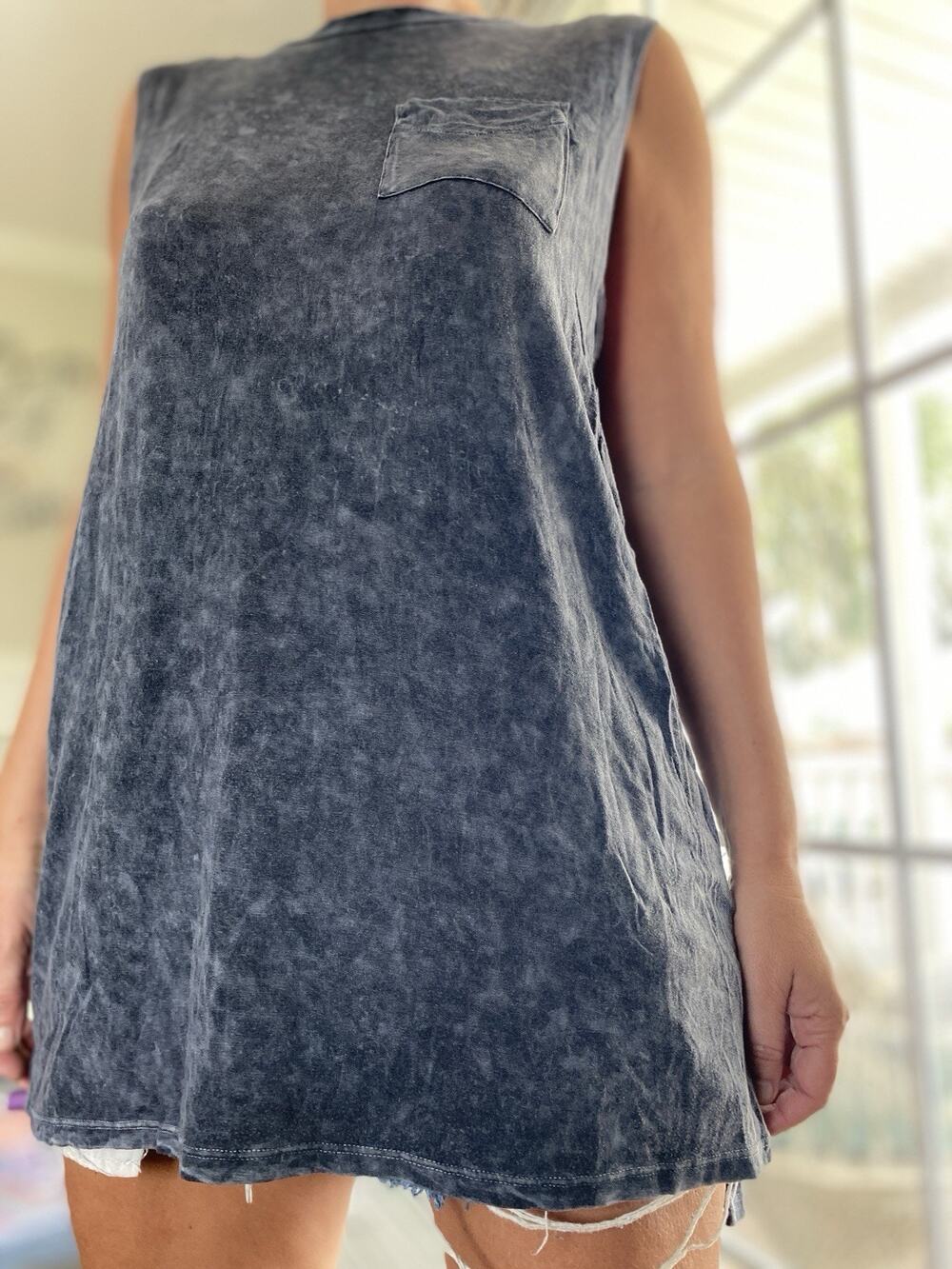 JOAH BROWN Simple Living Tank Dress in Gray S/M